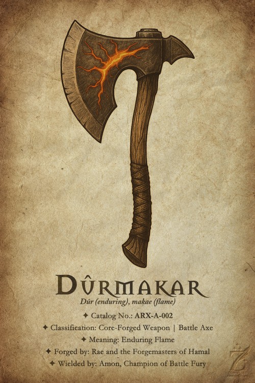 Dûrmakar — the sacred axe of Arietis