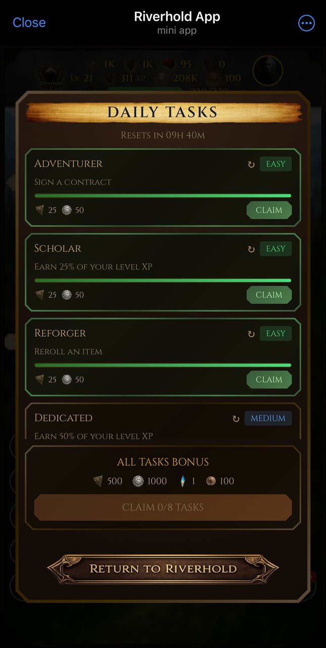 Daily tasks
